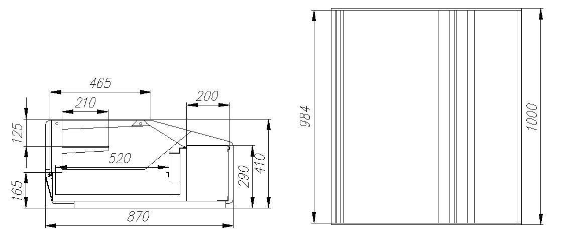Тепловая витрина CARBOMA ВТ‑1,0 CUBE XL ТЕХНО ARGO 2 (AC87 SH 1,0‑1) 
