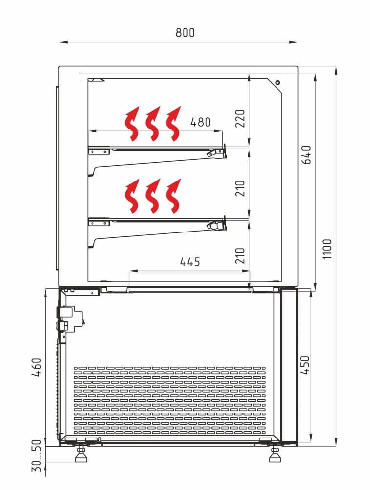 Тепловая витрина CARBOMA COSMO KC78‑110 SH 1,2‑1